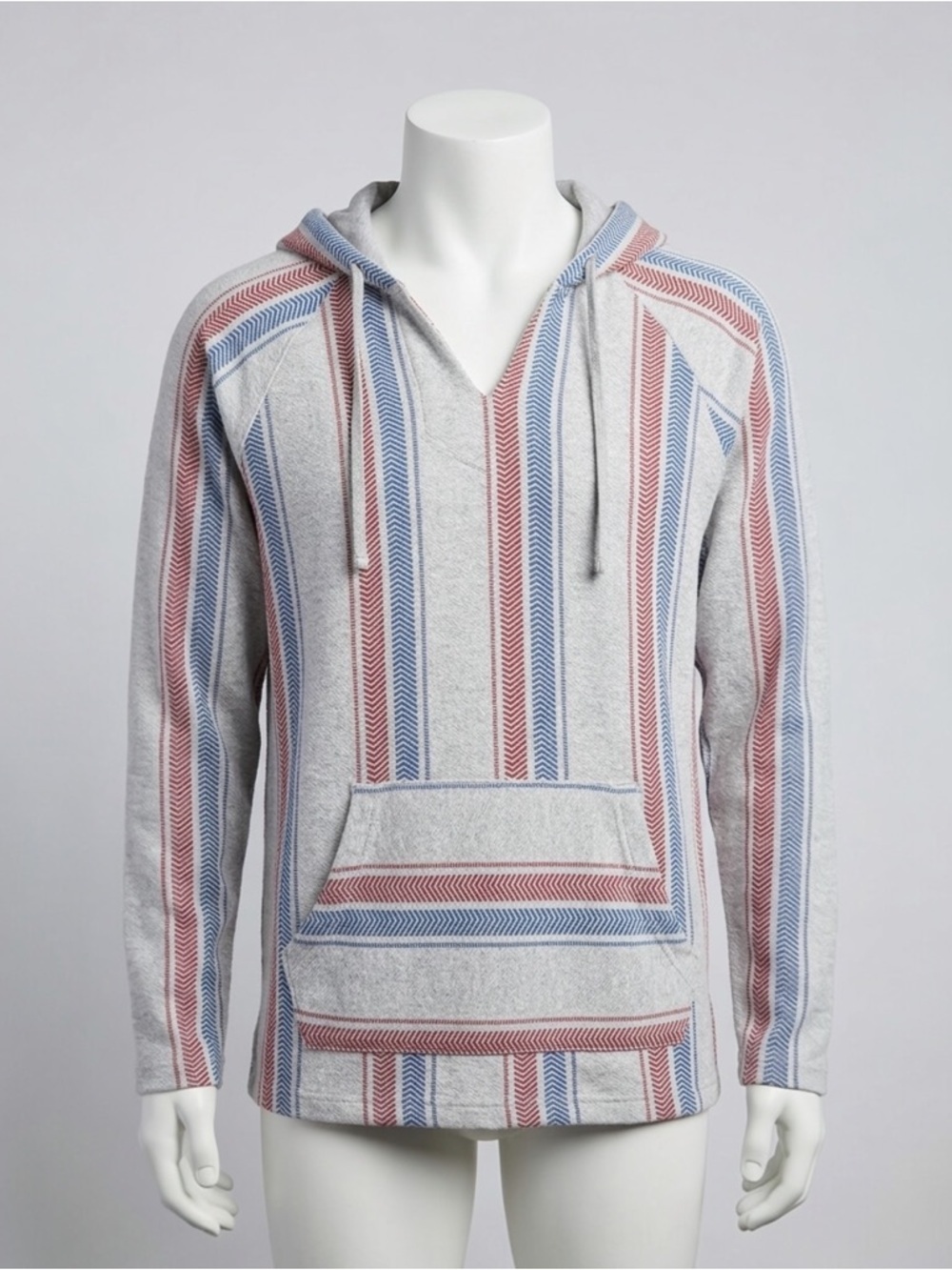 Brooklyn Cloth Baja Stripe Hooded Pullover Sweater Surf Boho Mens Size XL